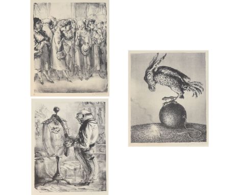 A. Paul Weber1893 Arnstadt - 1980 Schretstaken - "Der Schneider" - Lithografie/Papier. 40 x 32,4 cm, 65,8 x 53,5 cm. Sign. r.