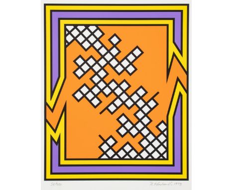 Nicholas Krushenick1929 New York - 1999 New York - Komposition - Farbserigrafie/Papier. 58/350. 56 x 45,6 cm, 66 x 55,5 cm. S