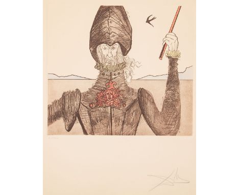 Salvador Dalí1904 Figueras - 1989 Figueras - "Don Quixote (The Dreamer)" - (aus: Historia de Don Quichotte de la Mancha) Farb