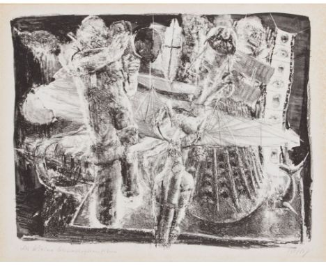 Bernhard Heisig1925 Breslau - 2011 Strodehne - "Der kleine Katastrophenfilm" - Lithografie/Papier. 36 x 46 cm, 39,5 x 50 cm. 
