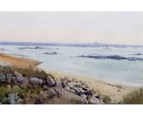 David K. Taylor (Australian, b.1941) 'Beach Front, Herm'watercolour, signed lower right, titled to exhibition label verso13¾ 