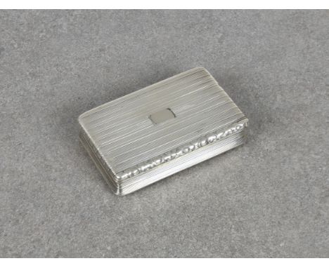 A George III silver snuff box maker's mark indistinct, Birmingham, 1817, of rectangular form with reeded decoration, vacant c