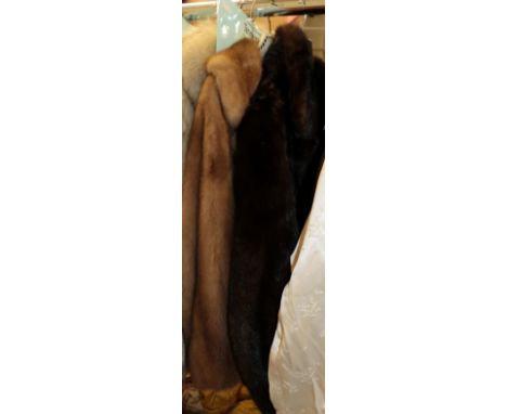 Dark brown mink jacket and another similar in light brown (2)