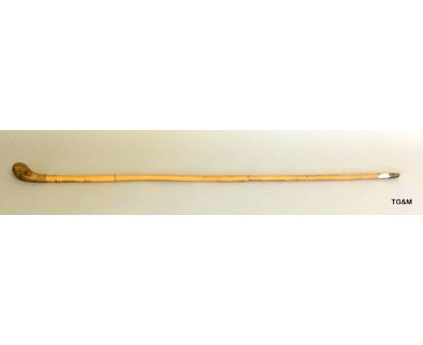 AWW1 Royal Flying Corps cane walking stick which is named on the shank Lt. BW Hill RFC. 91cms long overall