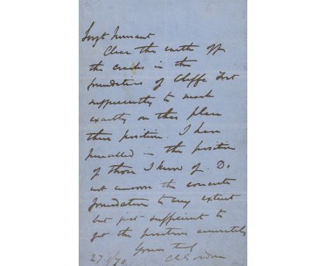 NO RESERVE Gordon (Charles George, army officer, killed at the siege of Khartoum, 1833-85) Letter signed "CE Gordon", 1p., 8v