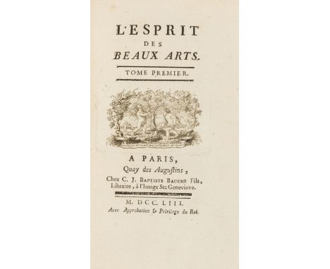 NO RESERVE Music.- [Esteve (Pierre)] L'Esprit des Beaux Arts, 2 vol., first edition, half-titles, charming engraved title vig