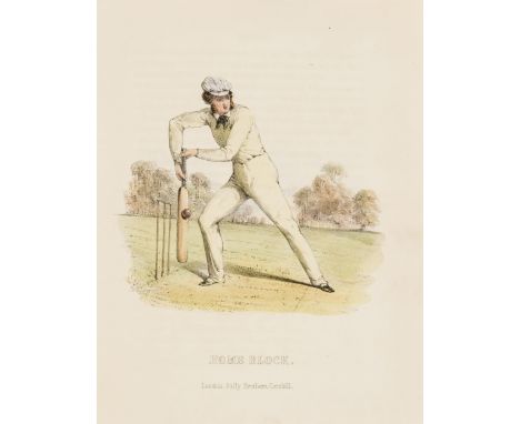 Cricket.- [Wanostrocht (Nicholas)] Felix on the Bat, third edition, 7 hand-coloured lithographd plates, wood-engraved illustr