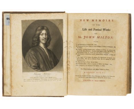 Cromwell (Oliver).- Peck (Francis) New Memoirs of the Life and Poetical Works of Mr. John Milton, portrait frontispiece and 1