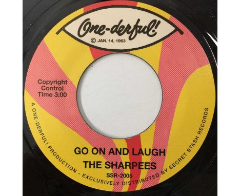 THE SHARPEES - GO ON AND LAUGH 7" (ONE-DERFUL! SSR-2005). A 45 by The Sharpees to include Go On And Laugh c/w Get It Together