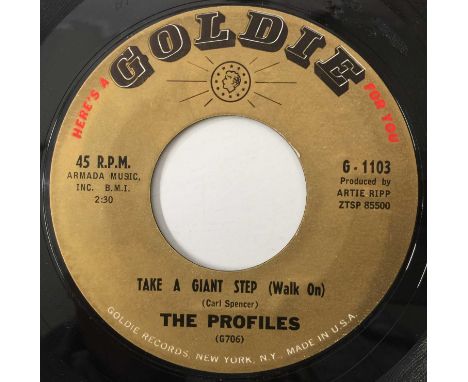 THE PROFILES - TAKE A GIANT STEP (WALK ON) 7" (GOLDIE G-1103). A 45 by The Profiles with Take A Giant Step (Walk On) c/w  The
