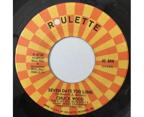 CHUCK WOOD - SEVEN DAYS TOO LONG/ SOUL SHING-A-LING 7" (US STOCK - ROULETTE - R-4754). A glorious slice of northern by Chuck 