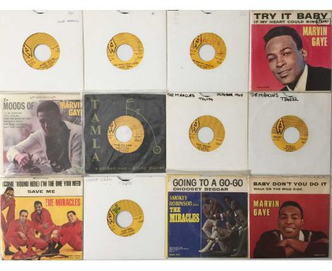 TAMLA MOTOWN - ORIGINAL US 'STRIPED' LABELS AND PICTURE SLEEVE 7" COLLECTION. Cool  collection of 16 x Tamla/Motown 7" releas