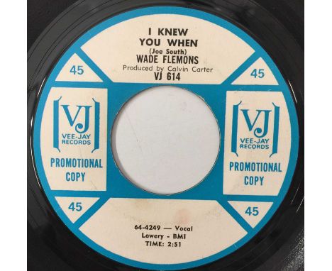 WADE FLEMONS - I KNEW YOU WHEN/ THAT OTHER PLACE 7" (US PROMO - VEE JAY - VJ 614). A superb, original US promo pressing of I 
