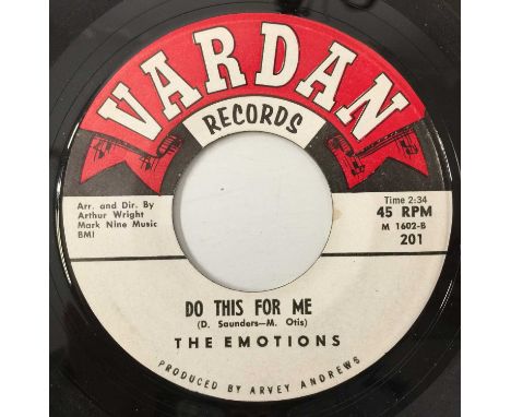 THE EMOTIONS -DO THIS FOR ME 7" (VARDAN RECORDS 201). A 45 by The Emotions with Do This For Me c/w Love Of A Girl  (Vardan Re