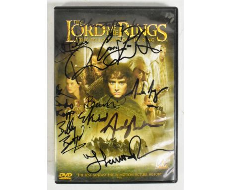 Lord Of The Rings - The Fellowship Of The Ring - a multi-signed DVD. Autographed x16 cast members to include; Christopher Lee