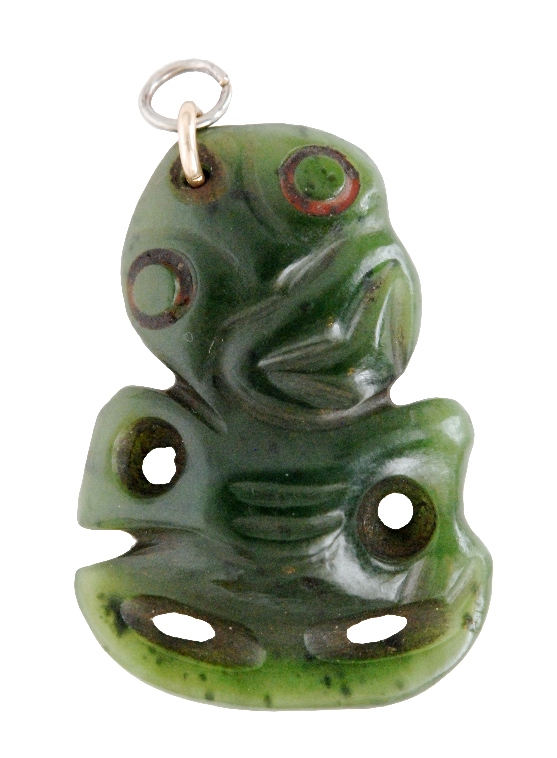 A 19th Century Maori jade Hei Tiki or Tiki, the small sage green ...