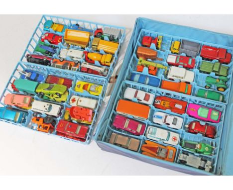 Matchbox Collectors Case housing 54 model vehicles. CONDITION REPORT - wear to box, models general good.