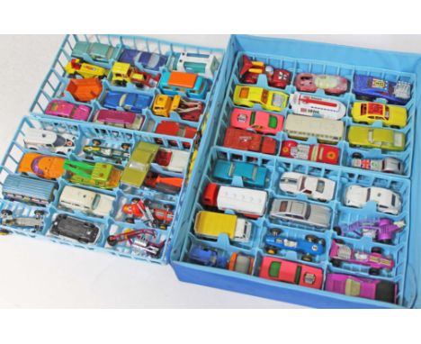 Matchbox Collectors Case housing 50 model vehicles. CONDITION REPORT - wear to box, models general good.