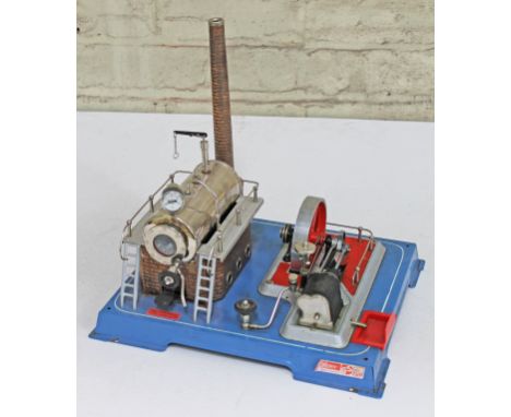 A Wilesco D20 stationary steam engine, length 34.5cm. CONDITION REPORT - unboxed, used and a little grubby but appears in goo
