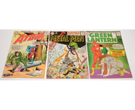 DC Comic titles The Atom No. 14; Green Lantern No. 20; Metal Man No. 4.