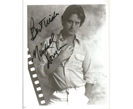 Michael Douglas signed 10 x 8 inch black and white photo. Douglas is an American actor and producer who is well known for his