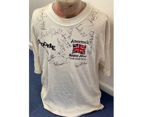 Cricket Athertons Barmy Army Down Under 9495 Shirt Signed By Mike Gatting, Graham Thorpe, Devon Malcolm, Graham Gooch,. Good 