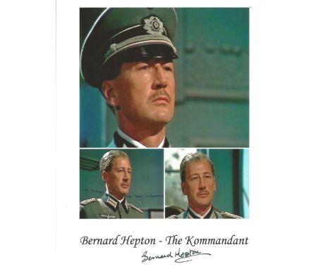 Bernard Hepton 10 x 8 inch coloured Signed Photo Pictured in his role as The Kommandant in Secret Army. Good condition. All a