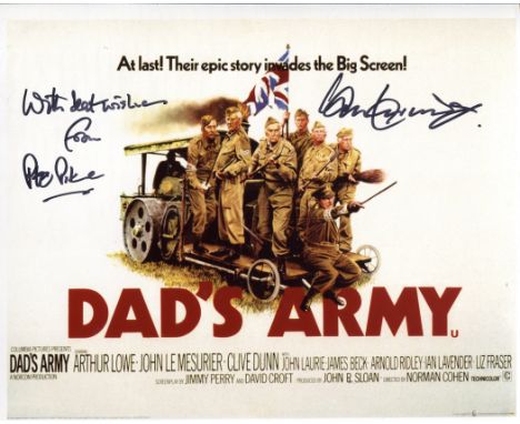 Dads Army 8x10 comedy photo signed by actor Ian Lavender who played Private Pike in the series. Good condition. All autograph