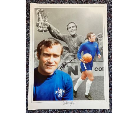 Ron Harris Chelsea Signed 16 x 12 inch football photo. Good condition. All autographs come with a Certificate of Authenticity