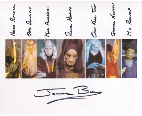 Star Wars 8x10 photo signed by actor Jerome Blake who has also signed the names of all the characters he's played in various 