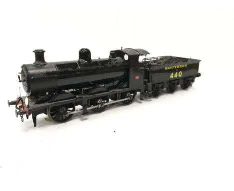 A Brass Kit Built O Gauge 3R 12V Southern Black 0-6-0 # B 440. A expertly built, painted and lettered. Good body and Tender d