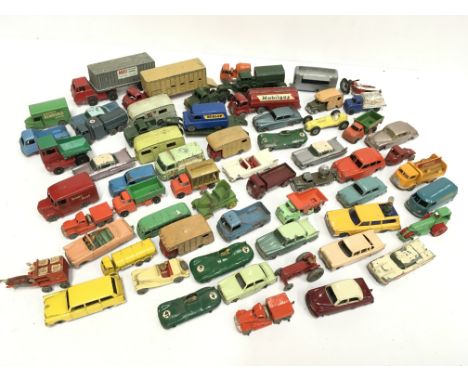 Quantity of Lesney Matchbox 1-75 series and other diecast models, includes Matchbox 41 D Type Jaguar with RN '41' and plastic