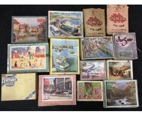 Quantity of wooden jigsaw puzzles by Victory and others, includes Efroc Ltd. The South Bank Exhibition Festival of Britain 19