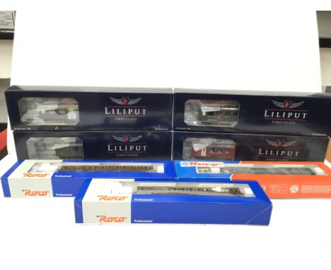 ROCO and LILIPUT  by Bachmann 7 x Coaches - ROCO Professional 3 x Italian Railway Coaches 44775.1, 44777 and 44778 and Lilipu