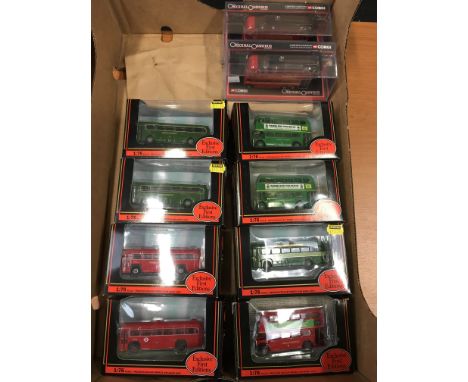 Eight EFE Exclusive First Editions 1/76 scale London buses. Together with two Corgi Original Omnibus Company Trolleybus Londo