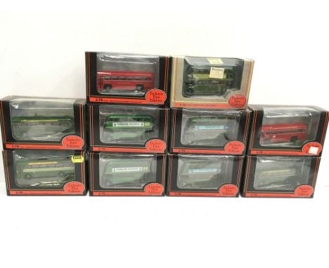 Ten EFE Exclusive First Editions 1/76 scale London buses, includes 10132 AEC RT Bus Pearsons Centenary. M and boxed. 