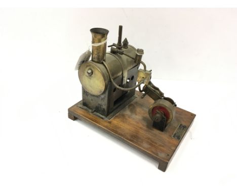 MERSEY Model Co Liverpool # 52 Horizontal Steam Engine driving a single inclined cylinder thro a 1 1/2in diameter Flywheel. M