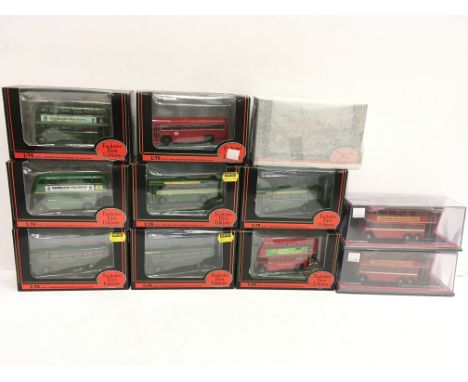 11 x EFE Exclusive First Editions and Corgi Original Omnibus Company London buses, includes EFE Code 3 AEC SRT Bus Ramblers H