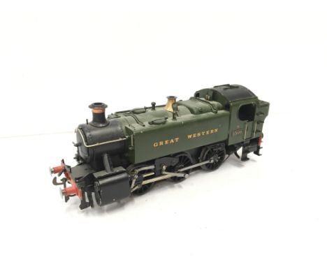 A Brass Kit Built O Gauge 3R 12V GWR 0-6-0PT # 1500. Expertly built, painted and lettered. An Excellent working Model.