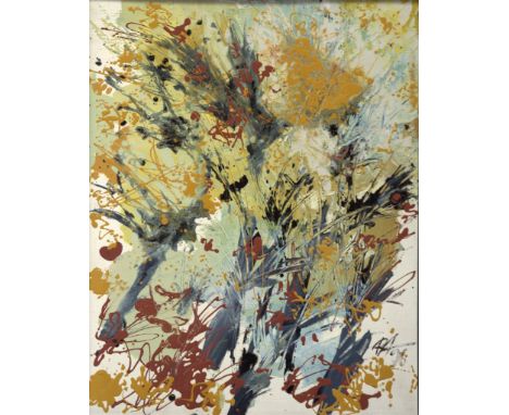 Russischer Maler. Monogr. R.A. Rs. sign. und 1996 dat. sowie kyrillisch bet. "Barocker Herbst". Öl/Lwd. 100 x 80 cm. R