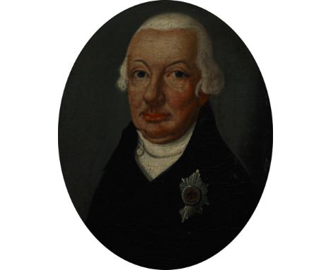 Portraitist des 18. Jh. Portrait des Markgrafen Karl Friedrich von Baden (1728 - 1811) mit dem Orden vom Schwarzen Adler. Öl/
