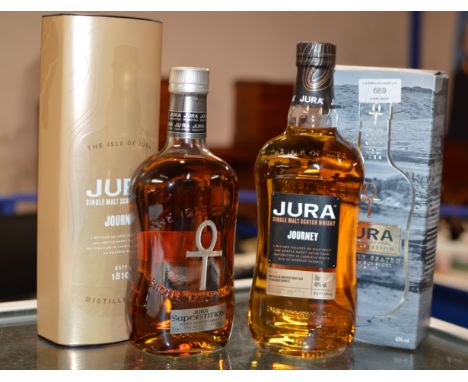 JURA JOURNEY SINGLE MALT SCOTCH WHISKY, WITH PRESENTATION BOX - 70CL, 40% VOL &amp; JURA SUPERSTITION SINGLE MALT SCOTCH WHIS
