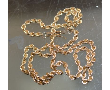 14K GOLD ROPE CHAIN - APPROXIMATE WEIGHT = 14.8 GRAMS     