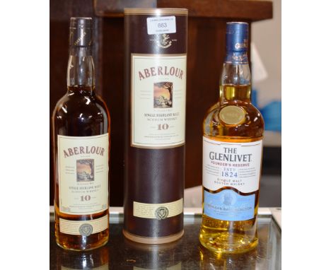 THE GLENLIVET FOUNDER'S RESERVE AMERICAN OAK SELECTION SINGLE MALT SCOTCH WHISKY - 70CL, 40% VOL &amp; ABERLOUR 10 YEAR OLD S