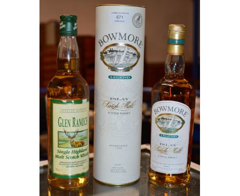 BOWMORE LEGEND ISLAY SINGLE MALT SCOTCH WHISKY, WITH PRESENTATION BOX - 70CL, 40% VOL &amp; GLEN RANOCH SPECIAL RESERVE SINGL