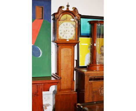 7FT OAK CASED GRANDFATHER CLOCK BY DURHAM, DUNBAR     