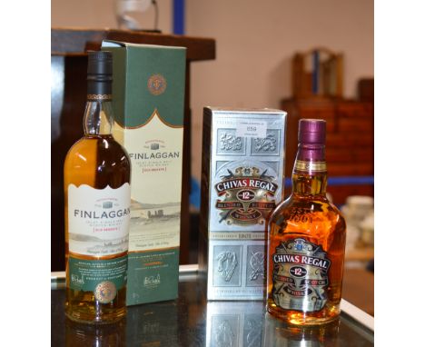 FINLAGGAN OLD RESERVE ISLAY SINGLE MALT SCOTCH WHISKY, WITH PRESENTATION BOX - 700ML, 40% VOL &amp; CHIVAS REGAL 12 YEAR OLD 