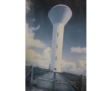 A SET OF THREE WHITE FRAMED PHOTOGRAPHS rock formation; wooden ladder and lighthouse (3)  each 25cm x 20cm