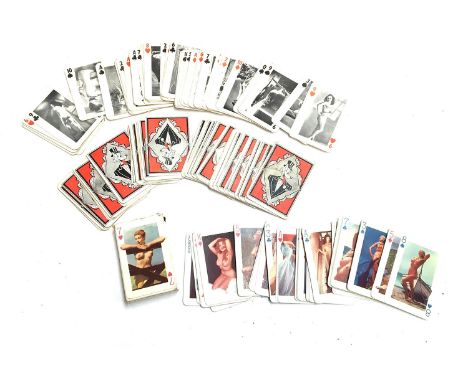 Three deck's of military issue 'gents' playing cards 