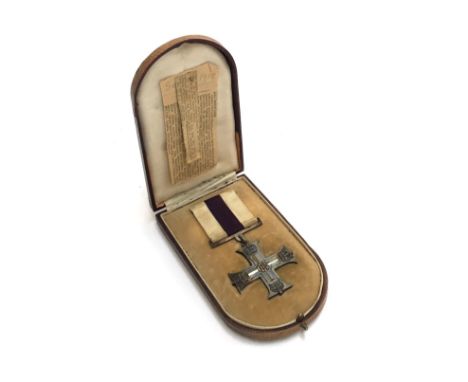 A WWI Military Cross medal posthumously awarded to Lieutenant Arthur Stephen Greener, Northumberland Fusiliers, in 1918, for 